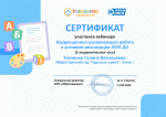 Участник вебинара "Коррекционно-развивающая работа в условиях реализации  ФОН ДО"