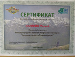 Сертификаты и памятные подарки участникам международного детского творчества "Здоровье планеты? В наших руках!"