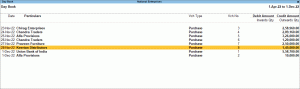 Day Book in TallyPrime