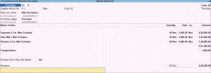 Purchase Voucher in TallyPrime