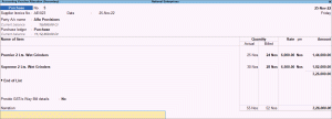 Actual vs Billed Voucher in TallyPrime