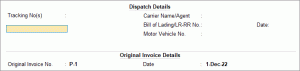 Purchase Voucher Details in Debit Note in TallyPrime