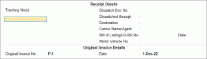 Purchase Voucher Details in Credit Note in TallyPrime