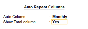 Columnar Report in TallyPrime