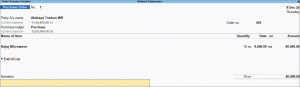 Purchase Order Voucher in TallyPrime