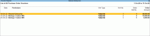 Monthly View of Purchase Order Book in TallyPrime