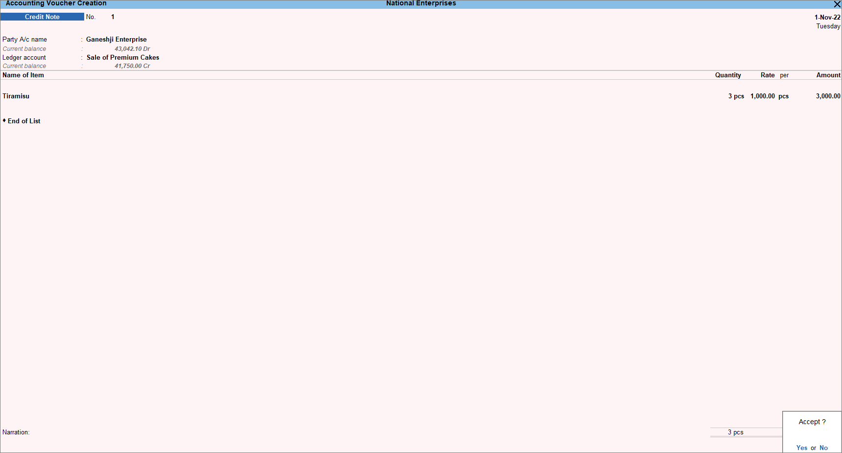 Recording credit note before payment