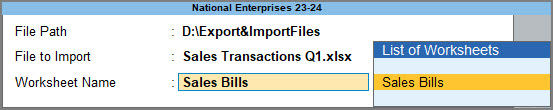 Worksheet Name for Transactions
