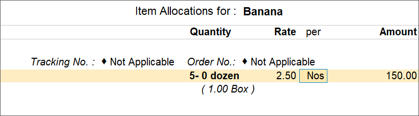 Conversion of Alternative Units in Numbers (Nos) when Allocating Stock Items