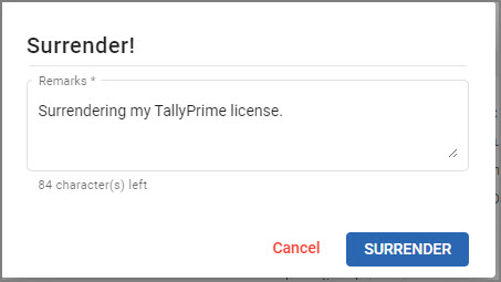 Confirm Surrender