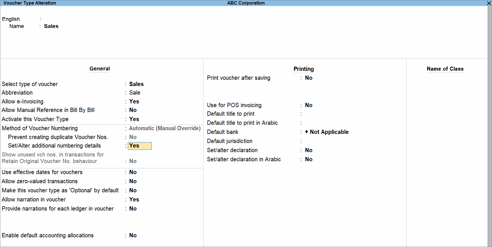 Voucher Type for e-Invoicing Under e-Invoice Integration in TallyPrime