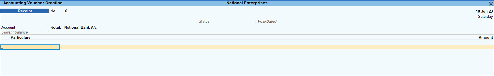 Notional Bank transaction