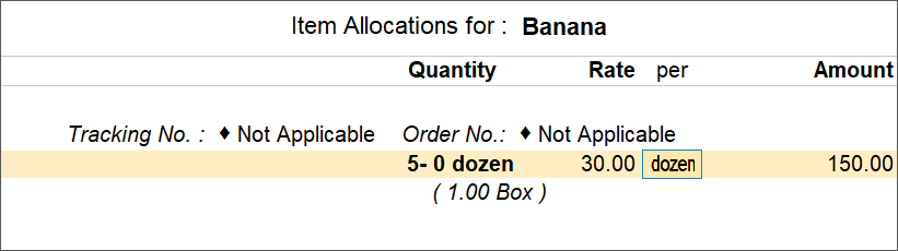 Conversion of Alternative Units in Dozens (Doz) when Allocating Stock Items