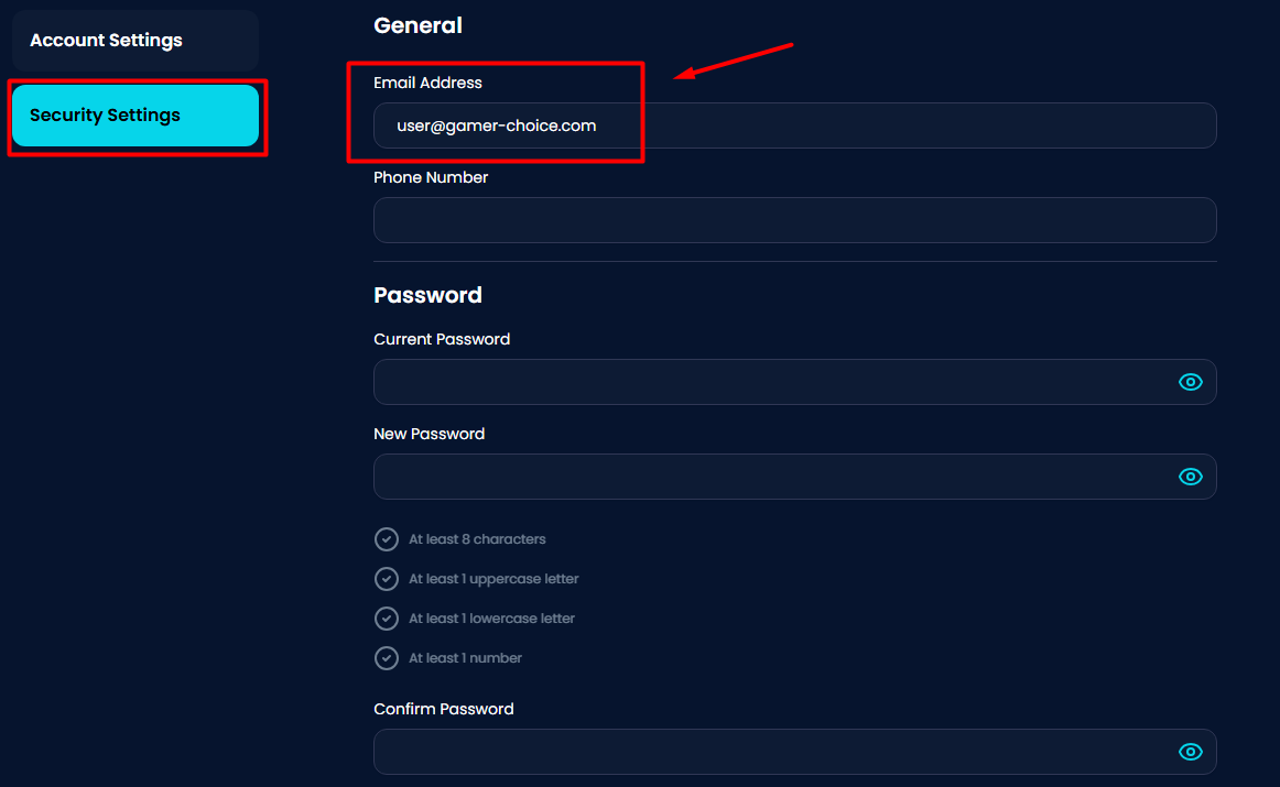 Security Settings
