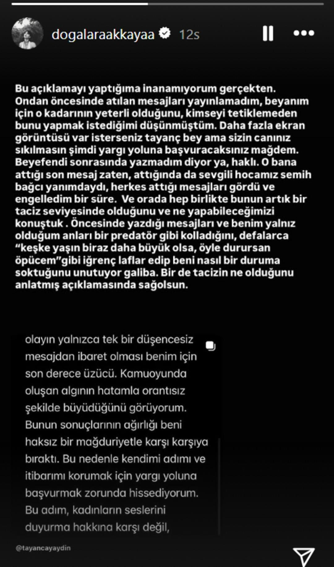 lara akkaya tayanc ayaydin in aciklamasi sonrasi cildirdi