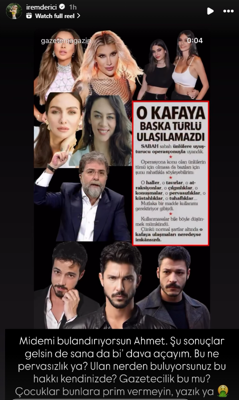 irem derici den ahmet hakan in uyusturucu operasyonu sozlerine sert yanit