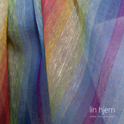 Gjennomsiktig stripete regnbue lin.