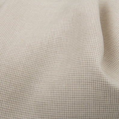 Lysegrått linstoff med små ruter