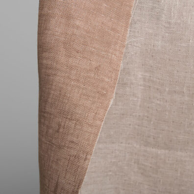 linstoff i brun og rosa farge,tosidig.