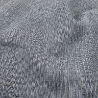 Linstoff med gran mønster i svart/hvit farge