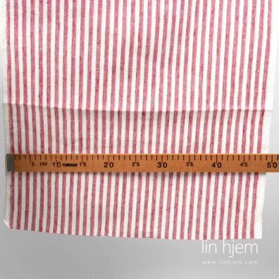 Rød/hvit stripete lin.