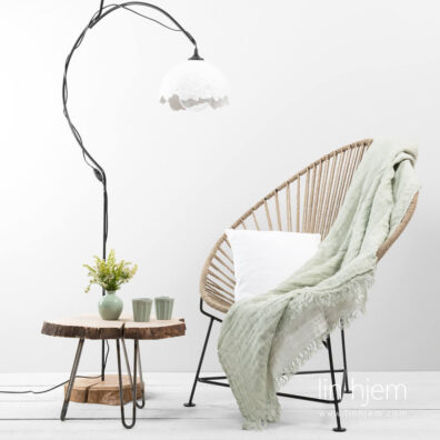 Lysegrønt linpledd, tosidig.