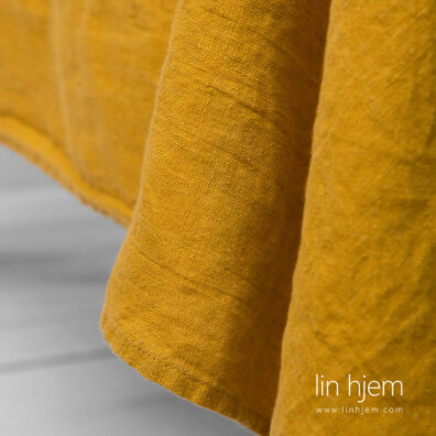 Vasket duk i lin, gul.