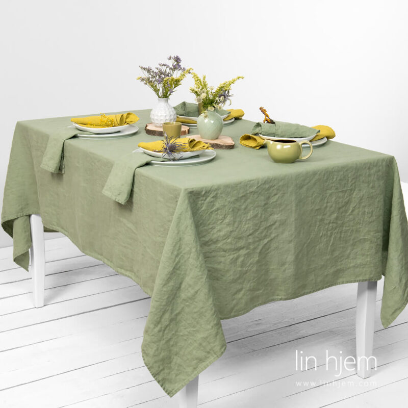 Vasket linduk i gr&oslash;nnaktig farge.