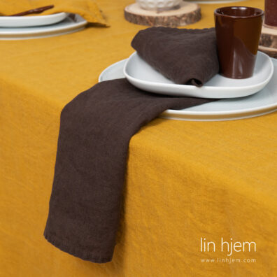 Vasket linserviett i vasket lin.