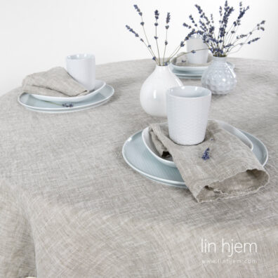 Grå lin-bomull duk, vasket.