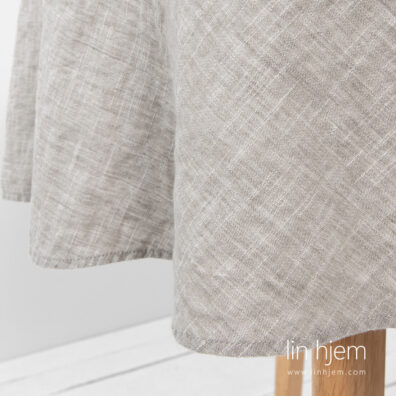 Vasket duk i lin-bomull, lys grå.