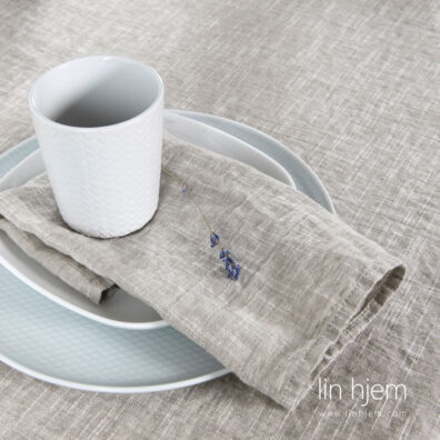 Lin-bomull lysegrå serviett,vasket.