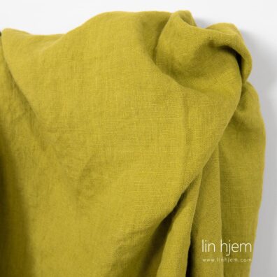 Lysegrønt linstoff, vasket.