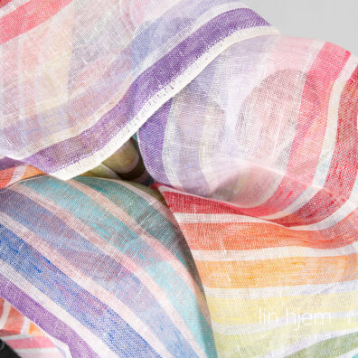 Linstoff mer fargerike striper, gjennomsiktig.