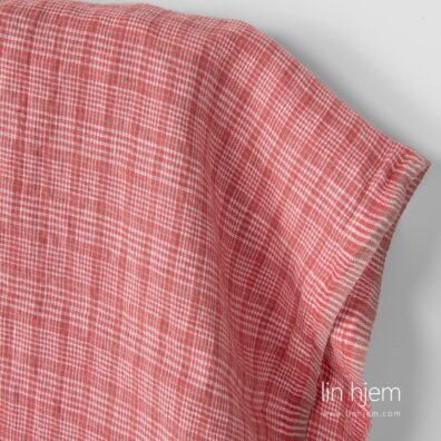 Rutete rosa linstoff, vasket.