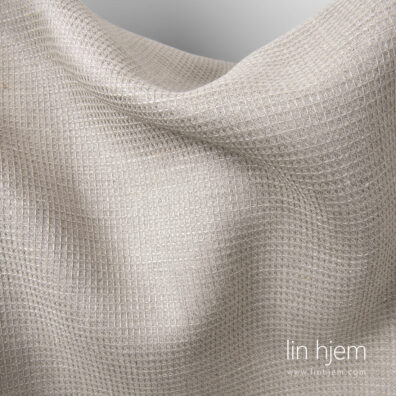 100% lins i små vaffel ruter, grå farge.