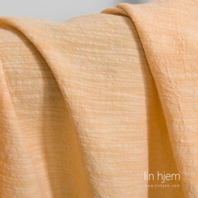 Vasket halvlin stoff, bredt, oransje.