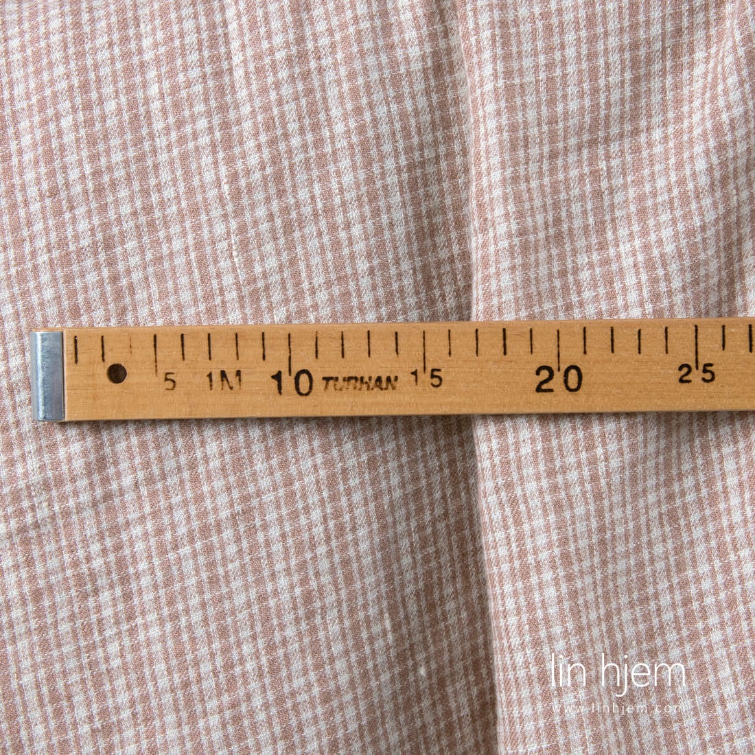 Rutete lin-ull stoff, vasket.