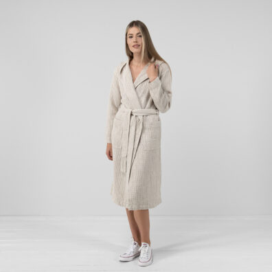 VERO lysegrå morgenkåpe dame