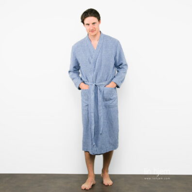 Herre morgenkåpe i blå, aras.