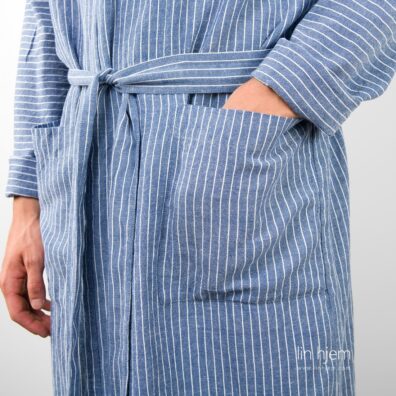 Herre morgenkåpe i blå farge, aras.