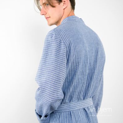 Blå morgenkåpe, herre.