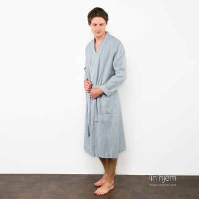 Morgenkåpe aras i grå farge, herre.