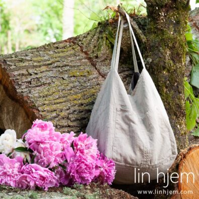 100% lin veske i grå farge.