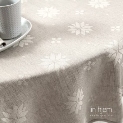 Mysti rund duk, grå.