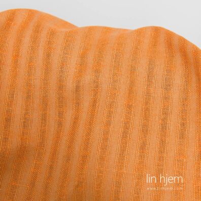 Stripete halvlin stoff, oransje.