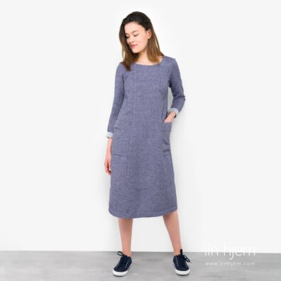 Blå kjole av lin, marta.