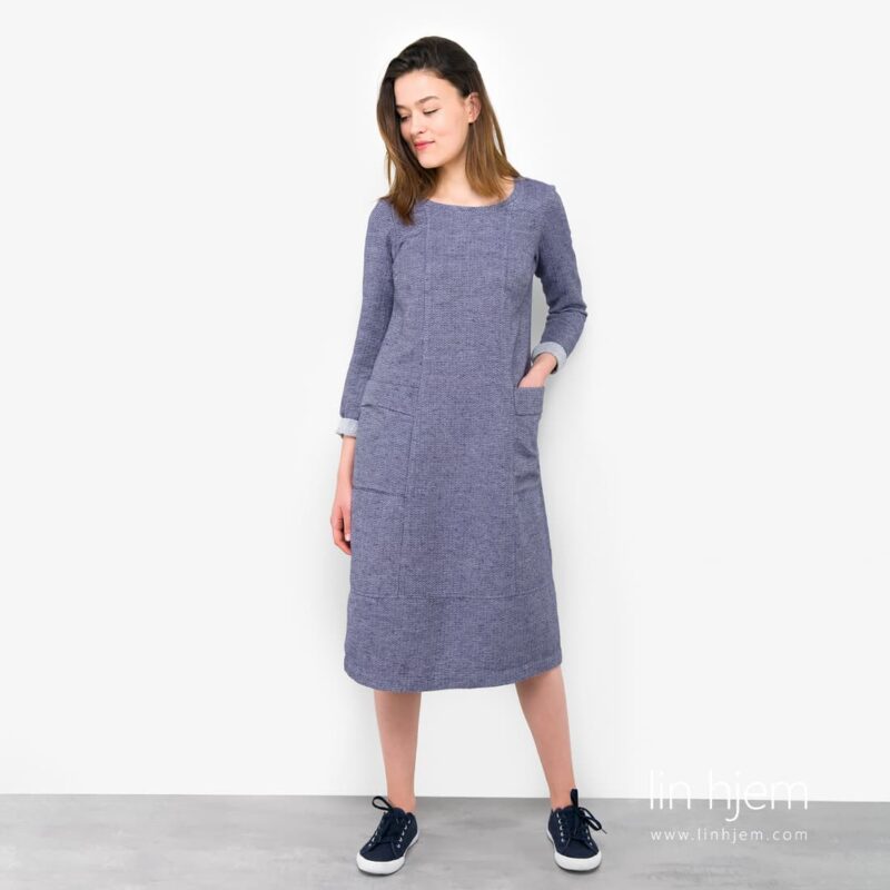 Blå kjole av lin, marta.