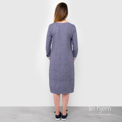 100% lin kjole i blå.