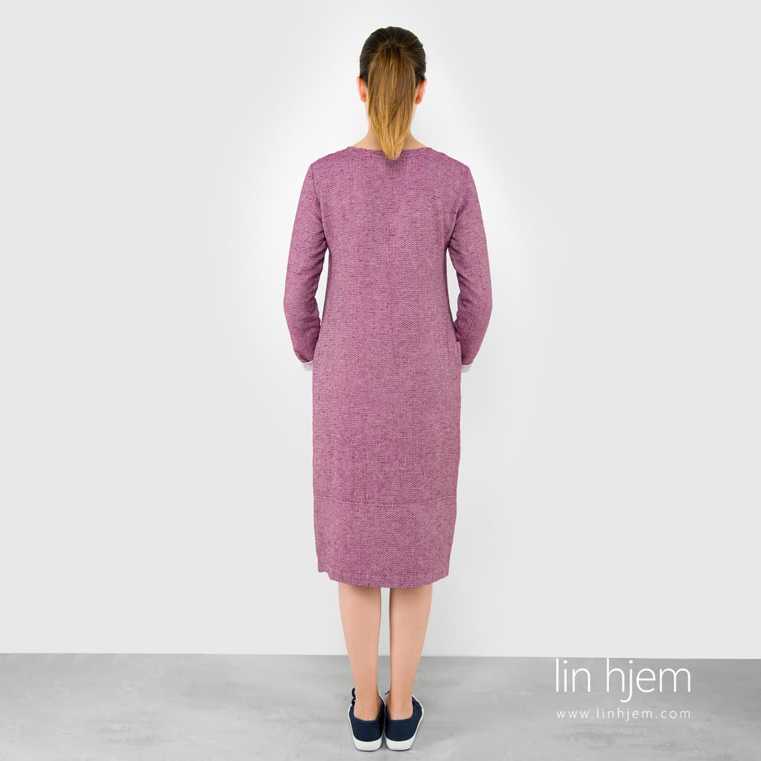 100% lin kjole i rød.